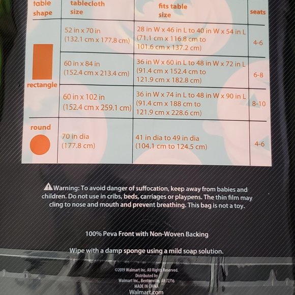 Halloween Flannel Backed Vinyl Tablecloth 60”x 84” - Picture 3 of 4